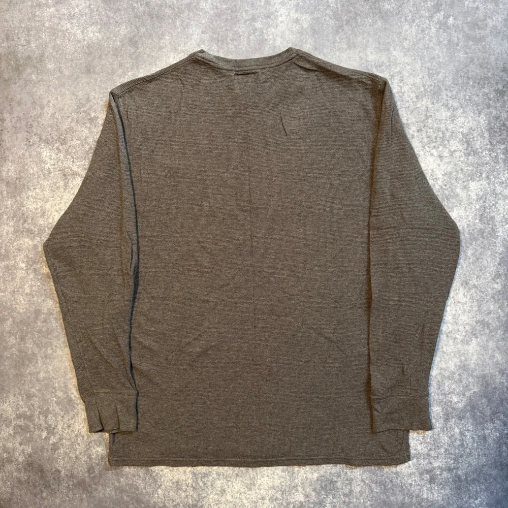 Polo Ralph Lauren Mens XL Gray Waffle Knit Thermal‎ Long Sleeve Crewneck Shirt